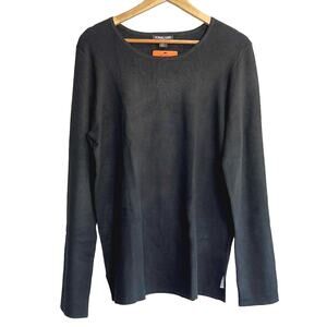 Classic Women's Crew Neck Blouse Black XXL Long Sleeve Kirkland